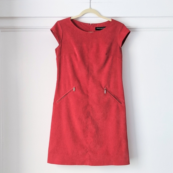 Sharagano Red Sheath Corduroy Work Career Dress - Picture 1 of 6